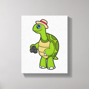 Turtle as Photographer with Camera Canvas Print