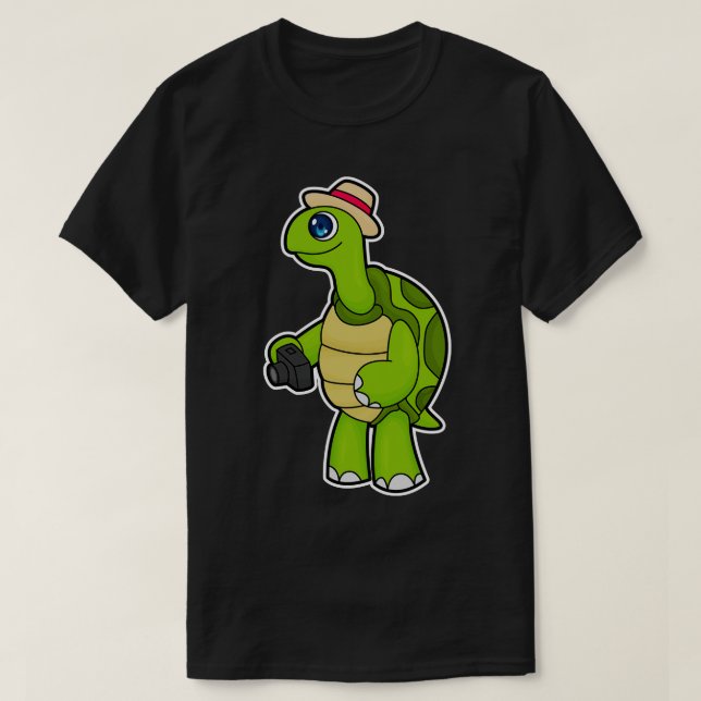 Turtle as Photographer with Camera T-Shirt (Design Front)