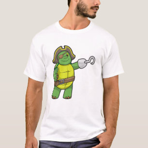 Turtle as Pirate with Hooked hand & Eye patch T-Shirt
