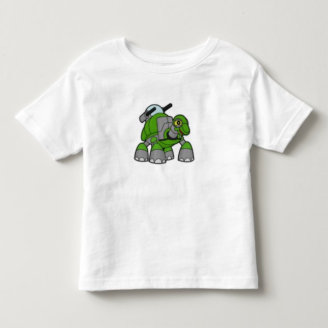 Turtle as Robot with Cannons Toddler T-Shirt (Front)