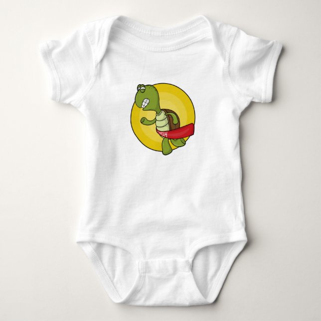 Turtle as Runner at Jogging Baby Bodysuit (Front)