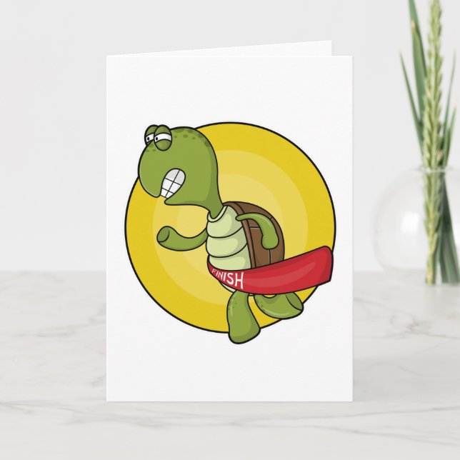 Turtle as Runner at Jogging Card (Front)