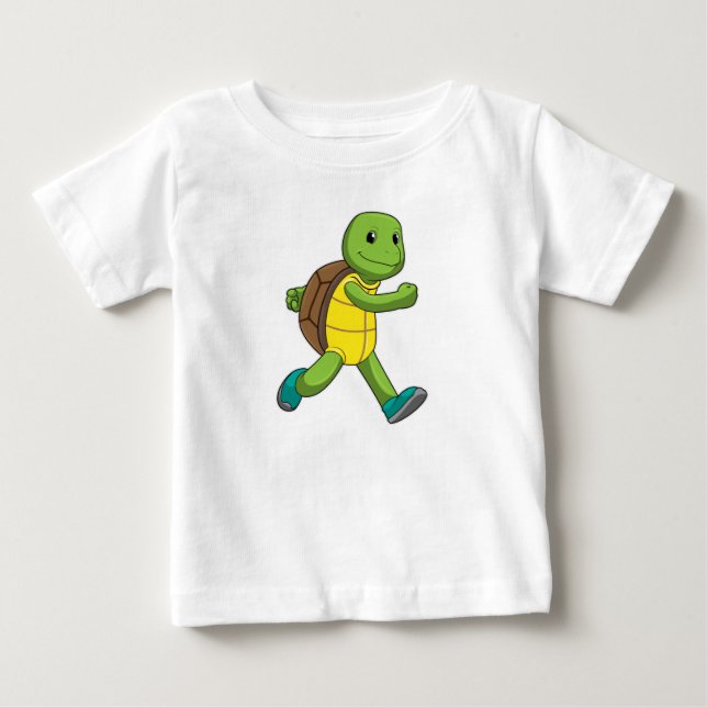 Turtle as Runner at Running Baby T-Shirt (Front)