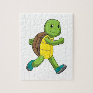 Turtle as Runner at Running Jigsaw Puzzle