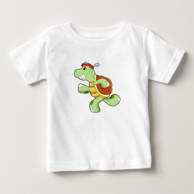 Turtle as Runner Baby T-Shirt (Front)