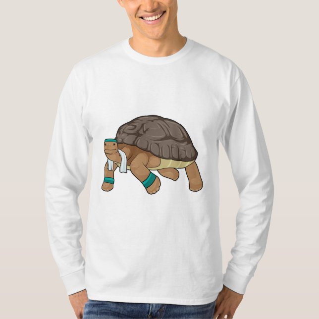 Turtle as Runner with Towel T-Shirt (Front)