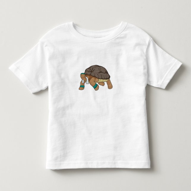 Turtle as Runner with Towel Toddler T-Shirt (Front)