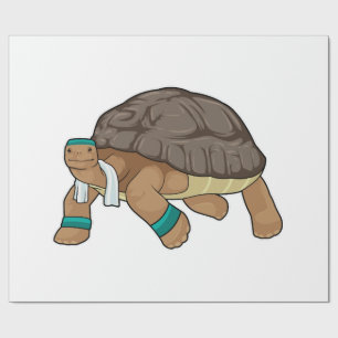 Turtle As Runner With Towel Wrapping Paper