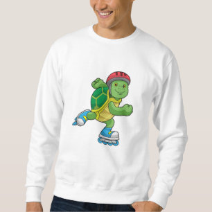 Turtle as Skater with Inline skates & Helmet Sweatshirt