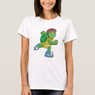 Turtle as Skater with Inline skates & Helmet T-Shirt
