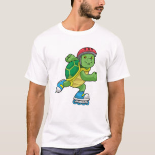 Turtle as Skater with Inline skates & Helmet T-Shirt