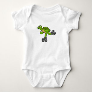 Turtle as Skater with Roller skates Baby Bodysuit