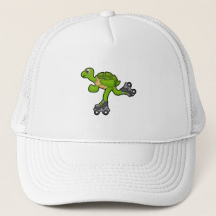 Turtle as Skater with Roller skates Trucker Hat