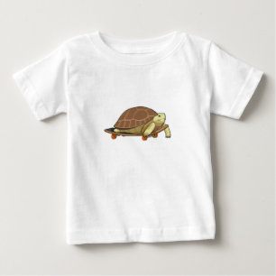 Turtle as Skater with Skateboard Baby T-Shirt