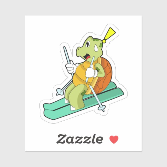 Turtle as Skier with Ski (Sheet)