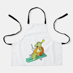Turtle as Skier with Ski Apron