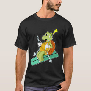 Turtle as Skier with Ski T-Shirt