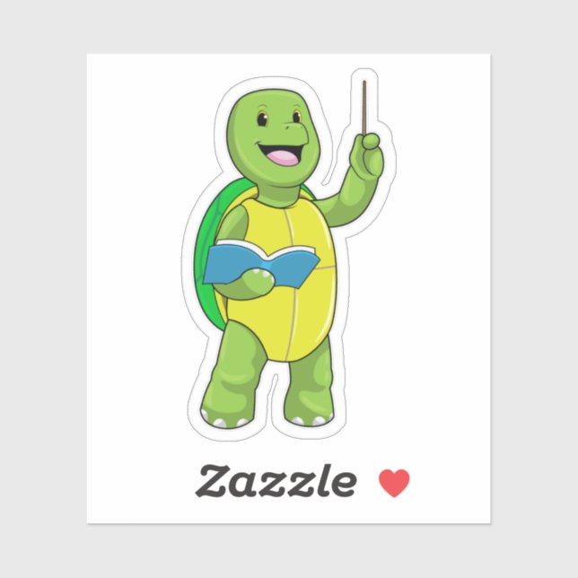 Turtle as Teacher with Book & Pointer (Sheet)
