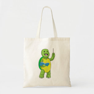 Turtle as Teacher with Book & Pointer Tote Bag