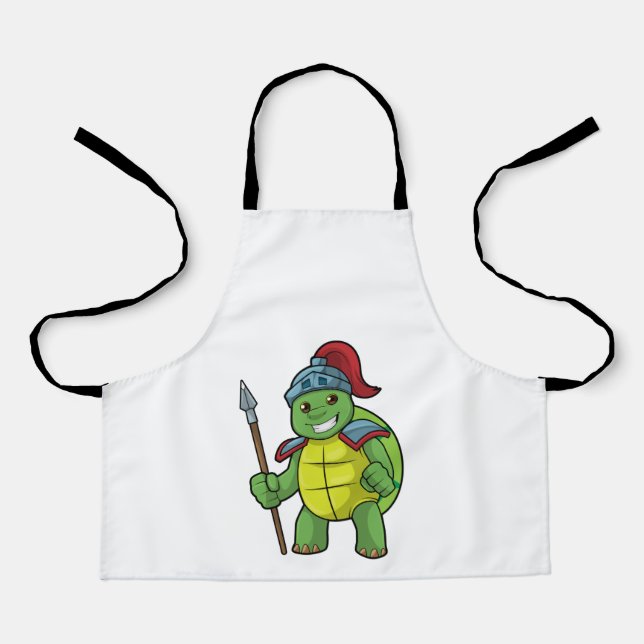 Turtle as Warrior with Spear & Helmet Apron (Front)
