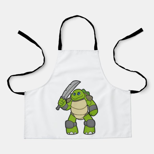 Turtle as Warrior with Sword Apron (Front)