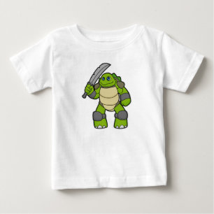 Turtle as Warrior with Sword Baby T-Shirt