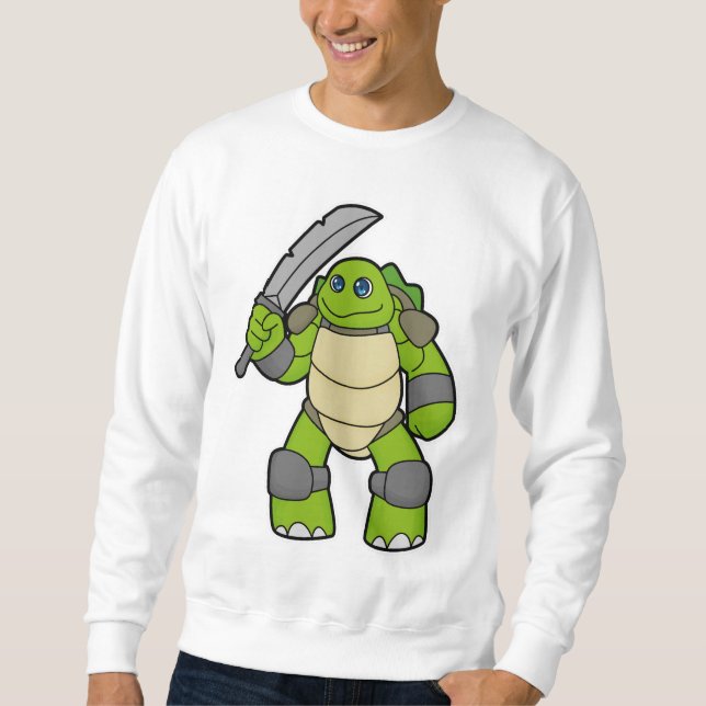 Turtle as Warrior with Sword Sweatshirt (Front)