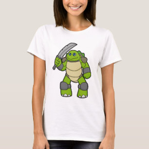 Turtle as Warrior with Sword T-Shirt