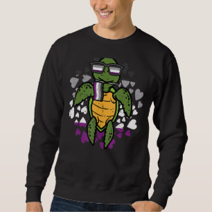 Turtle Asexual Sunglasses Flag Heart Ace Pride Fla Sweatshirt