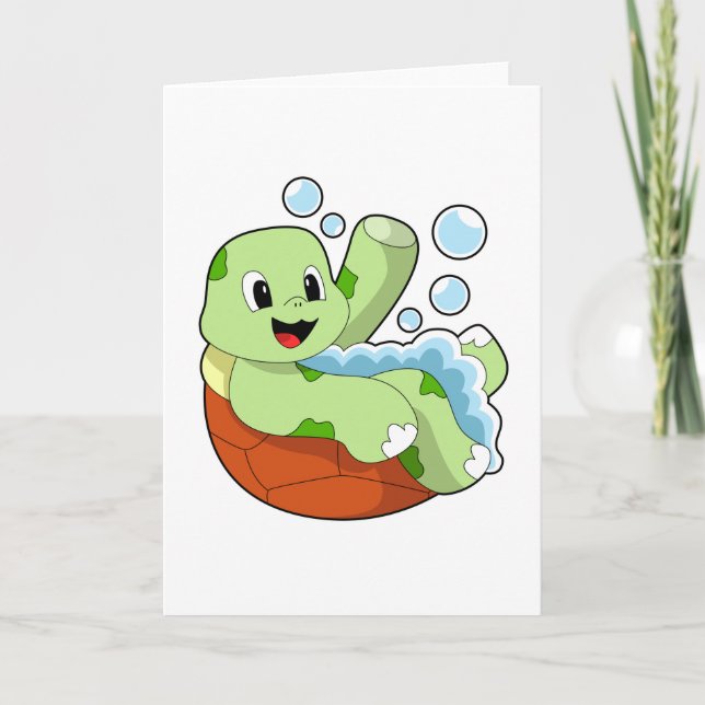 Turtle at Bathing with Foam Card (Front)