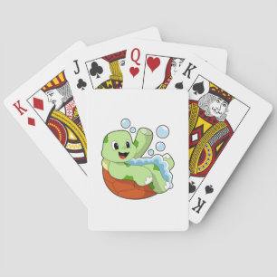 Turtle at Bathing with Foam Playing Cards