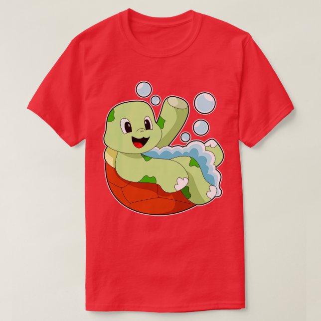 Turtle at Bathing with Foam T-Shirt (Design Front)
