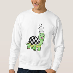 Turtle at Chess with Chess board & King Sweatshirt