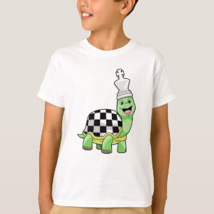 Turtle at Chess with Chess board & King T-Shirt