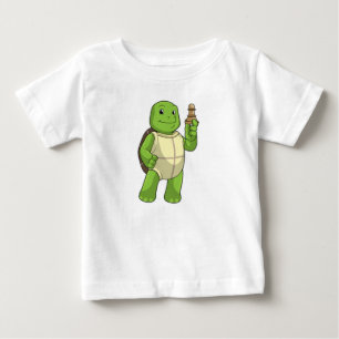 Turtle at Chess with Chess piece Pawn Baby T-Shirt