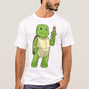 Turtle At Chess With Chess Piece Pawn T-Shirt