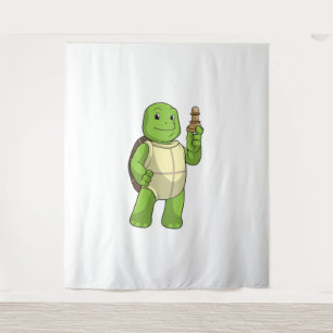 Turtle At Chess With Chess Piece Pawn Tapestry
