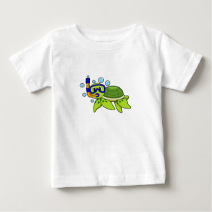 Turtle at Diving with Snorkel Baby T-Shirt