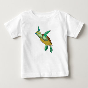 Turtle at Diving with Snorkel Baby T-Shirt