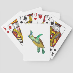 Turtle at Diving with Snorkel Playing Cards