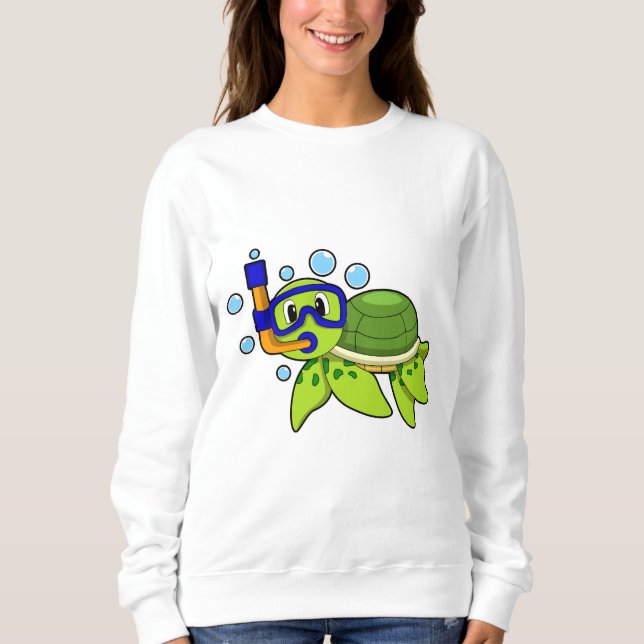 Turtle at Diving with Snorkel Sweatshirt (Front)
