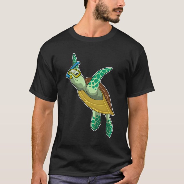 Turtle at Diving with Snorkel T-Shirt (Front)