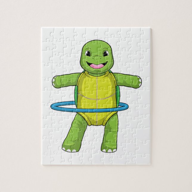 Turtle at Fitness with Fitness tires Jigsaw Puzzle (Vertical)