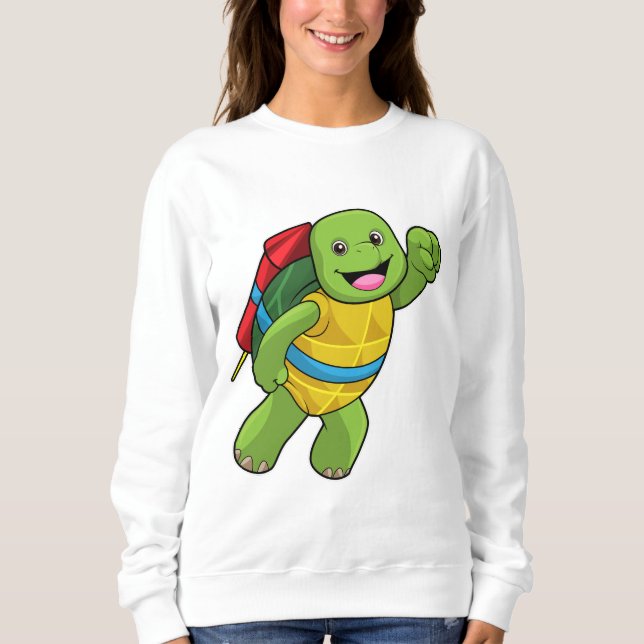 Turtle at Flying with Rocket Sweatshirt (Front)