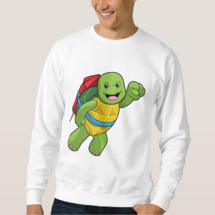Turtle at Flying with Rocket Sweatshirt