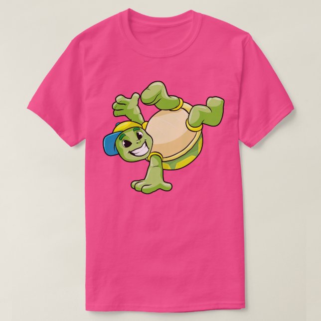 Turtle at Hip Hop break dance with Cap T-Shirt (Design Front)