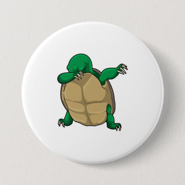 Turtle at Hip Hop Dance Dab 7.5 Cm Round Badge (Front)
