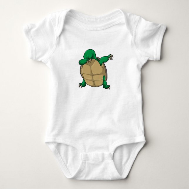 Turtle at Hip Hop Dance Dab Baby Bodysuit (Front)