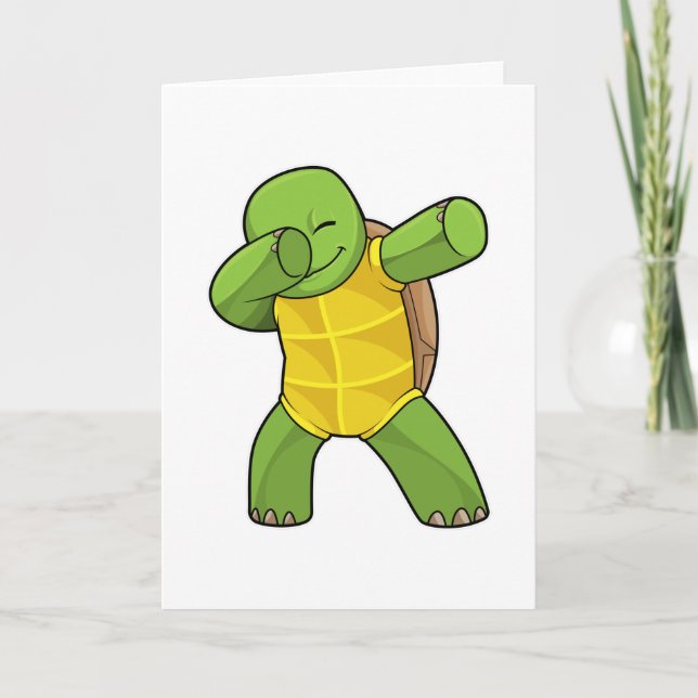 Turtle at Hip Hop Dance Dab Card (Front)