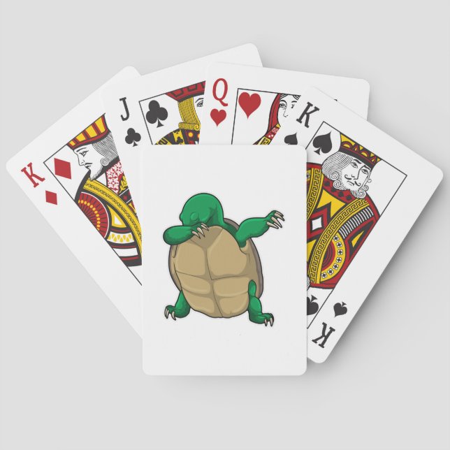 Turtle at Hip Hop Dance Dab Playing Cards (Back)